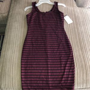 Purple black striped dress
